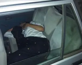 The body of Kulamani Mishra in the car Pic: Santosh Jagdev