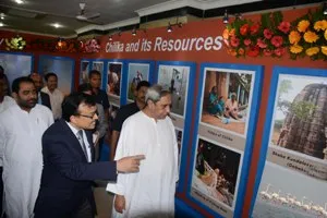 Chief Minister Naveen Patnaik going round an Exhibition organised at Jaydev Bhwan , Bhubaneswar on the occasion of World Wetlands Day   on Monday (Pic: Biswaranjan Mishra)
