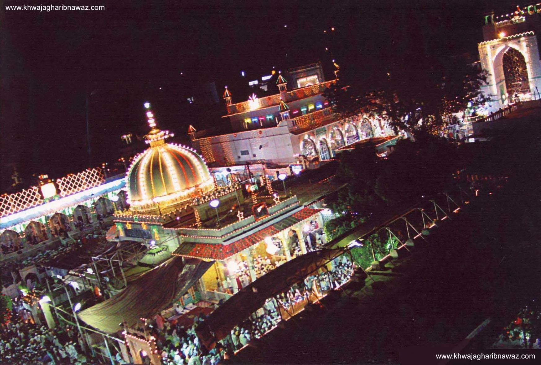 The Ajmer Sharif dargah all lit up for the annual urs (Pic: IANS)