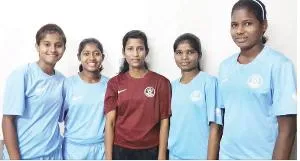 The four Odisha players selected in the Indian team to play the AFC Cup in Kathmandu with the deputy coach and former captain of the Indian team Shraddhanjali Samantray