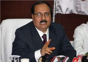 Tapan Kumar Chand addressing the media after taking over as the CMD of Nalco on Monday