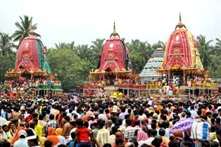 three chariots at Sri Gundicha temple in Puri