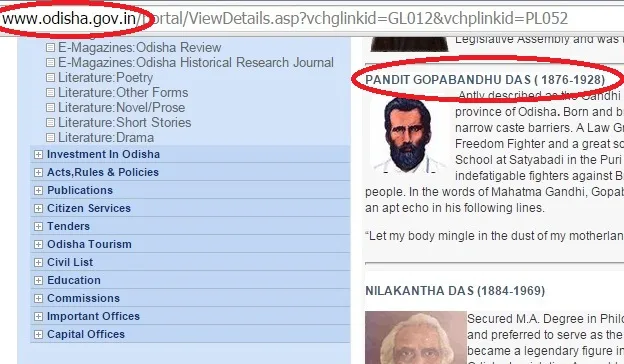 Gopabandhu Das DOB