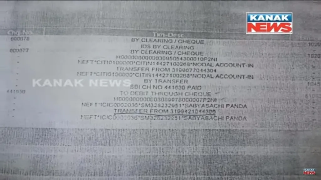 Braja Tripathy sabyasachi Panda BJD money transfer