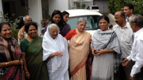 A file picture of Ashok Patnaik's family with Gursharan Kaur.