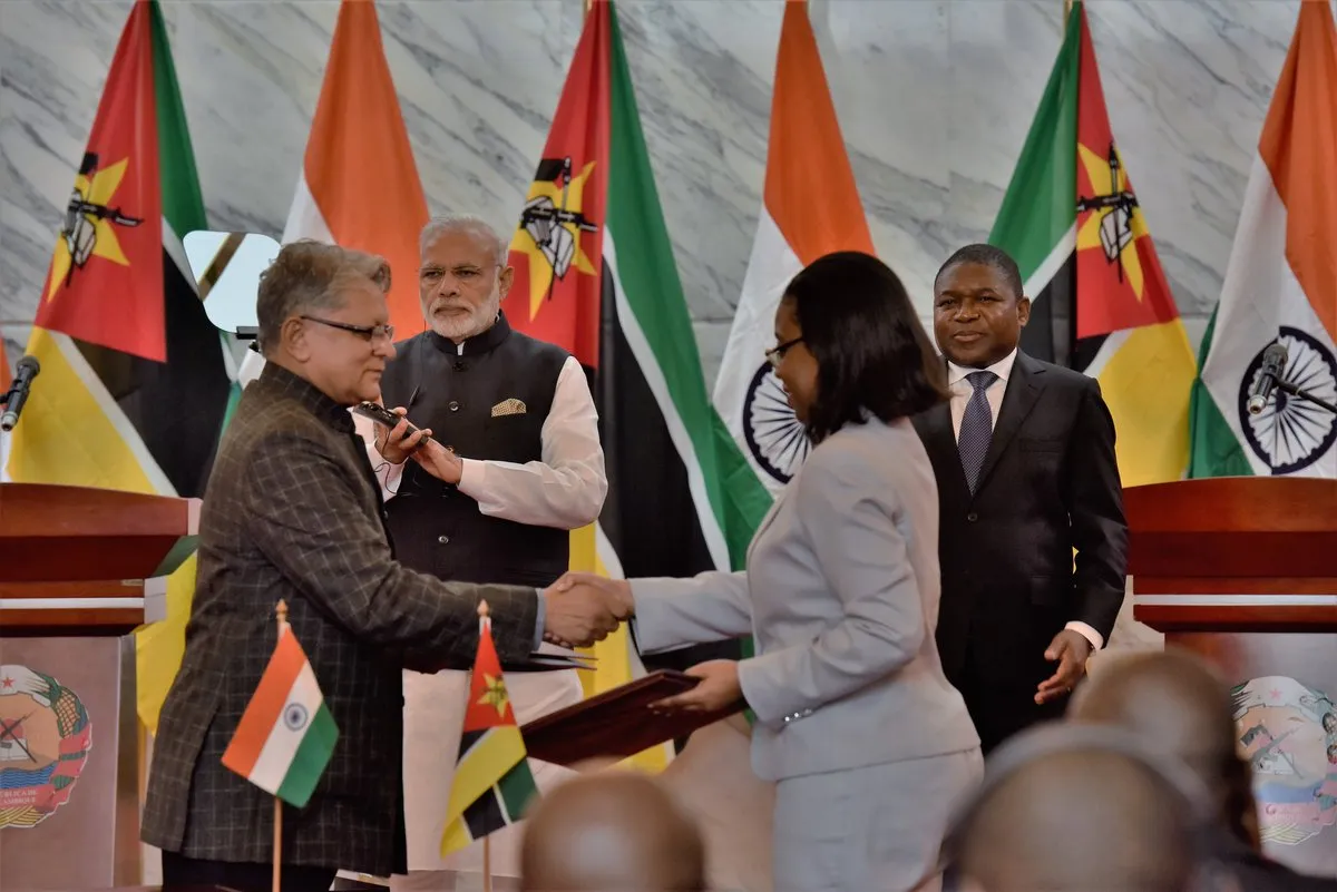 modi signs agreement with Mozambican president