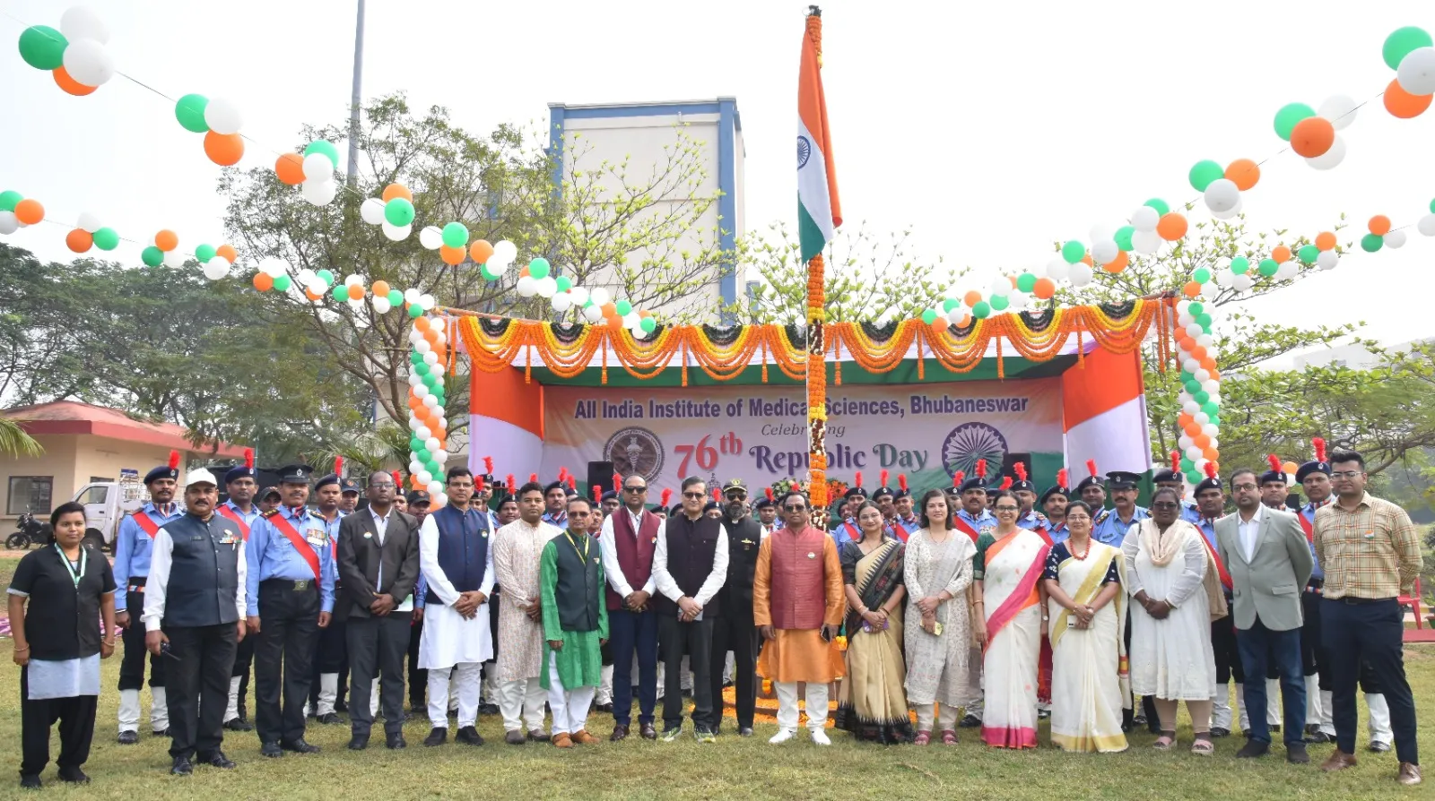 76th republic day  celebrated at AIIMS, Bhubaneswar