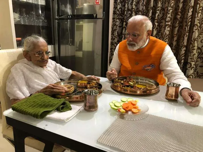 PM Modi meets mother Heeraben on his 69th birthday. See adorable pictures | India News – India TV