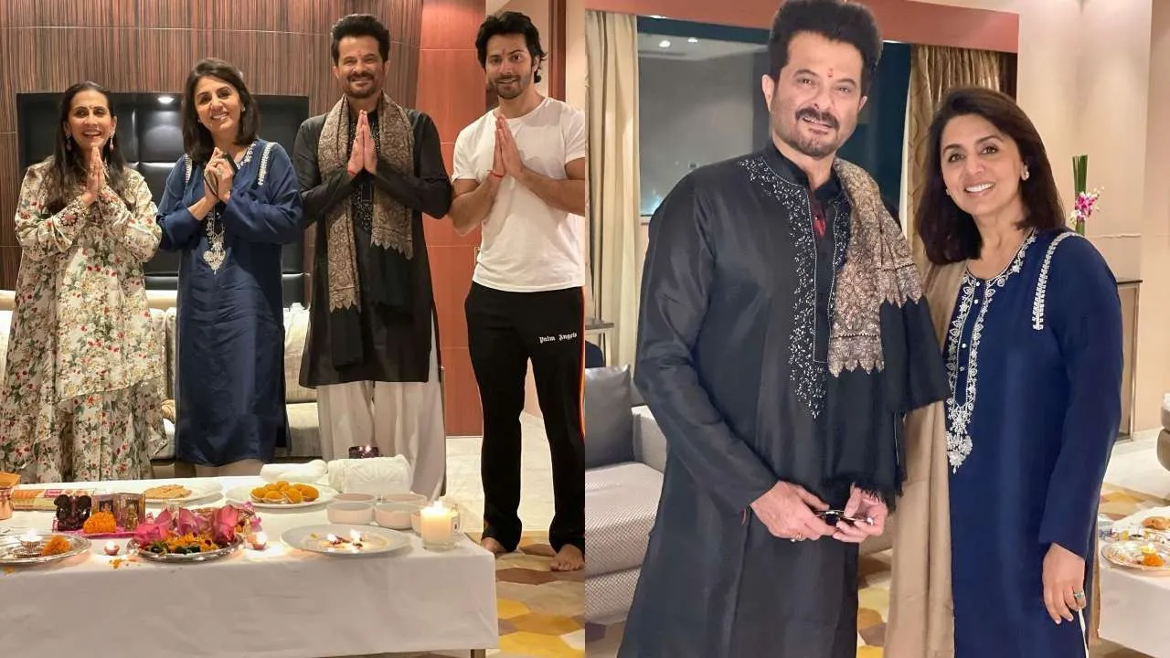 Neetu Kapoor rings in Diwali with Varun Dhawan, Anil Kapoor