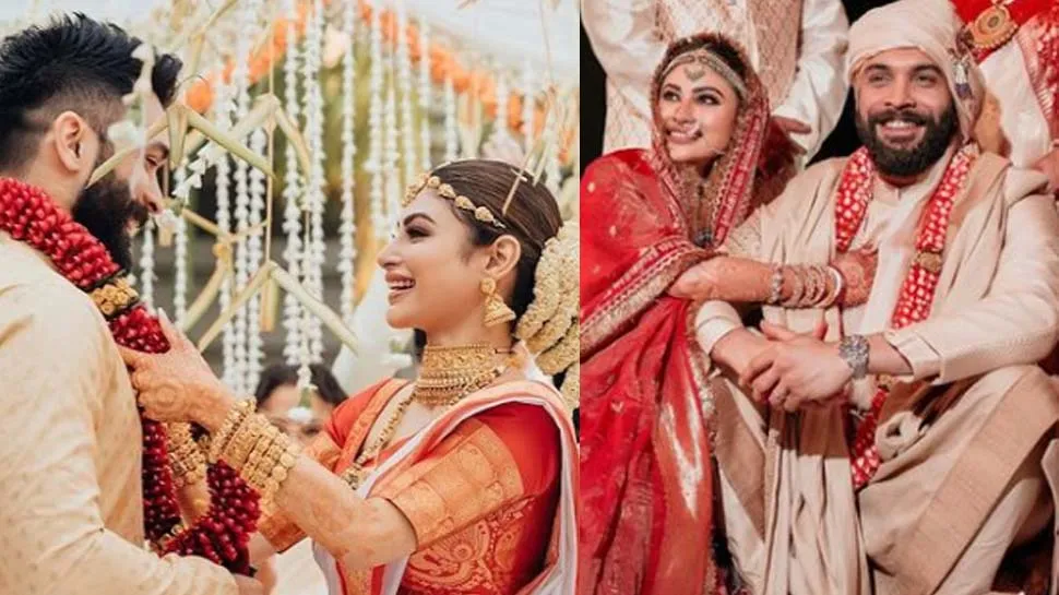 दुल्हन के लिबास में Mouni Roy को देख खुद को रोक नहीं पाए सूरज, सबके सामने कर लिया KISS