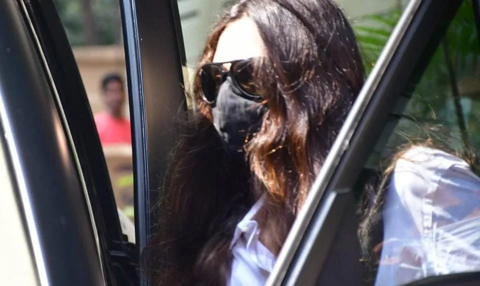 Arjun Rampal’s girlfriend Gabriella Demetriades leaving for the NCB office on Wednesday morning.