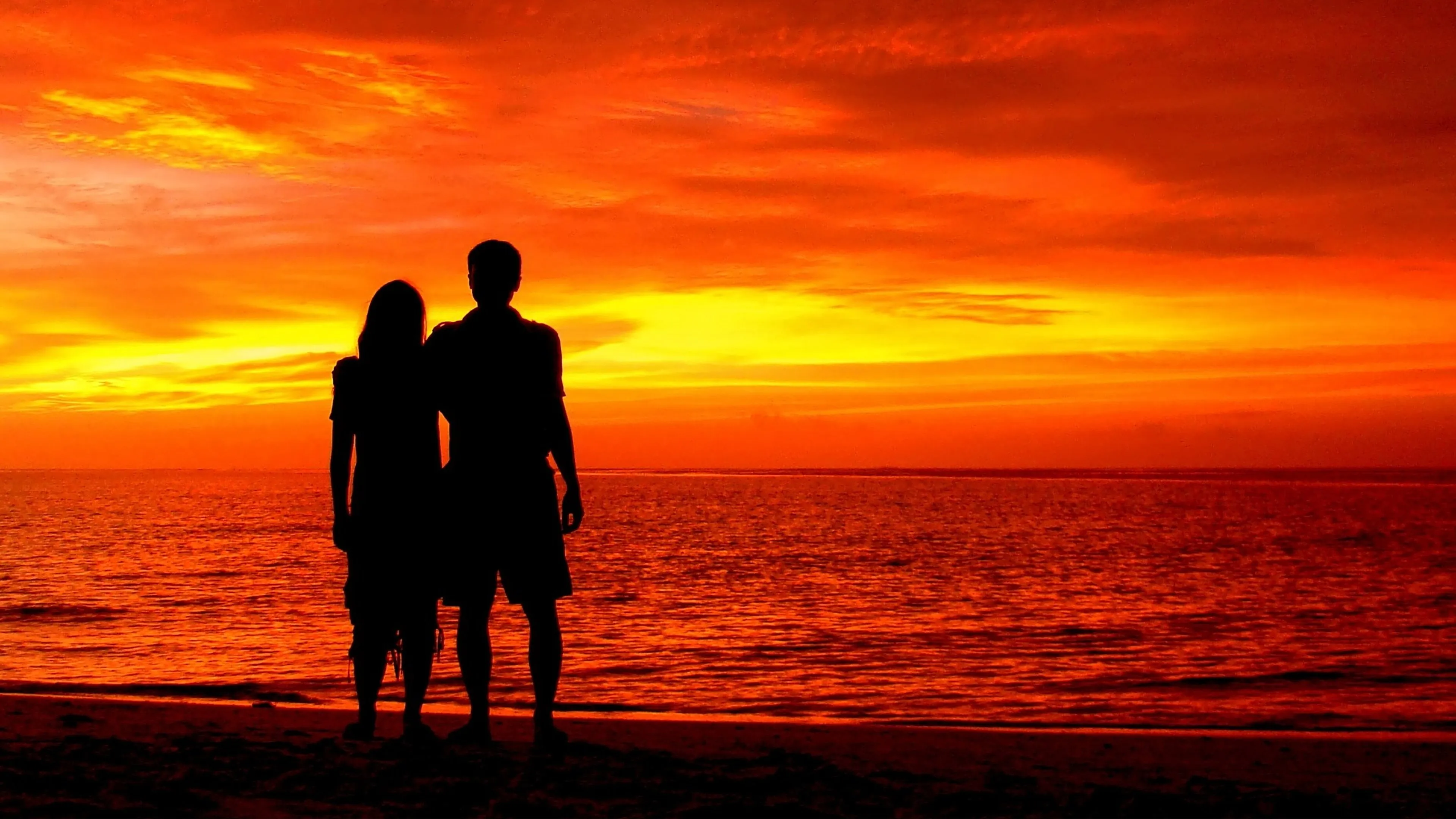 Romantic Couple Sunset Silhouette Wallpapers - Wallpaper Cave