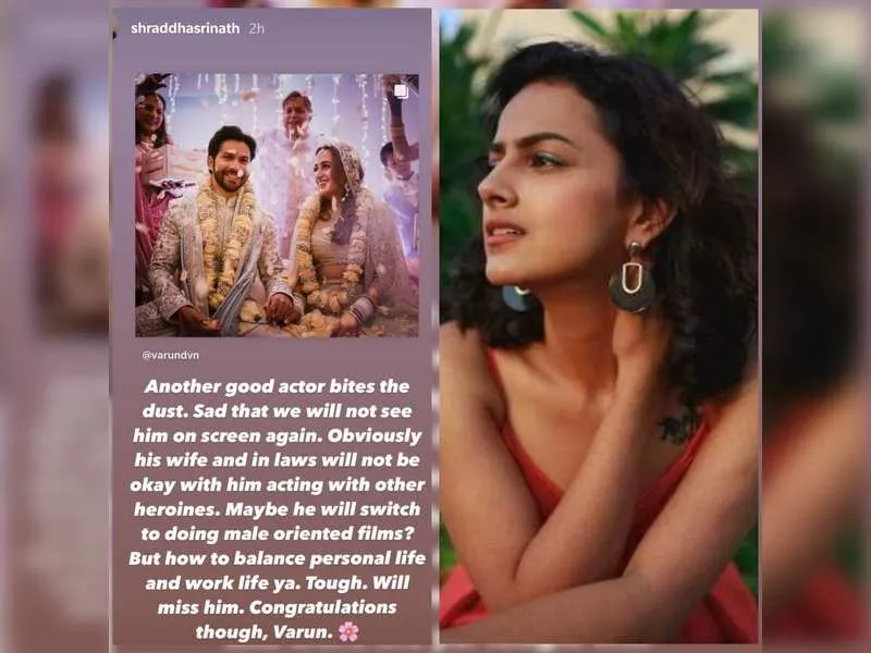 Will Varun Dhawan's in laws be okay with him acting: Shraddha Srinath's sarcastic take | Kannada Movie News - Times of India