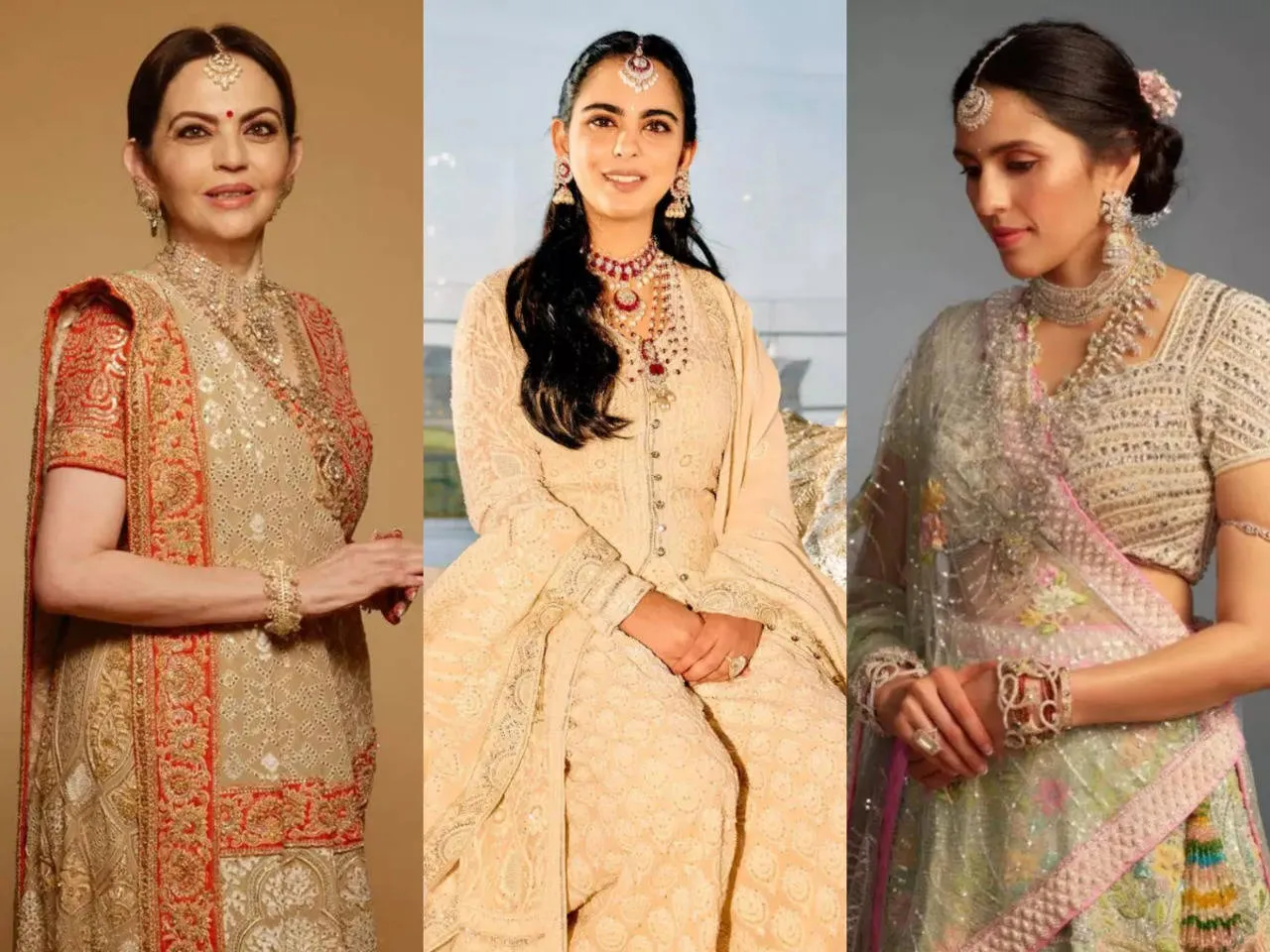 How Shloka, Isha and Nita Ambani teamed up to slay in pastel hues at Anant  Ambani and Radhika Merchant's engagement bash - Times of India