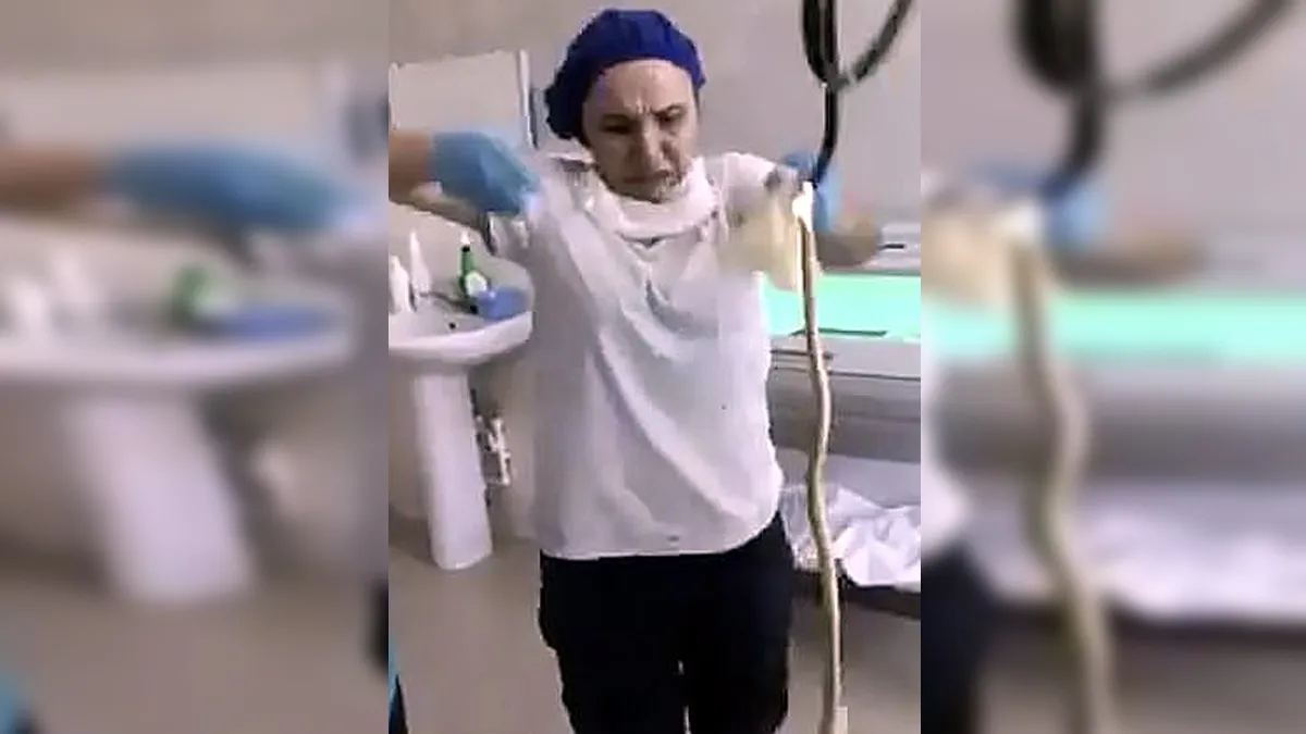 Snake in Women Mouth Russia