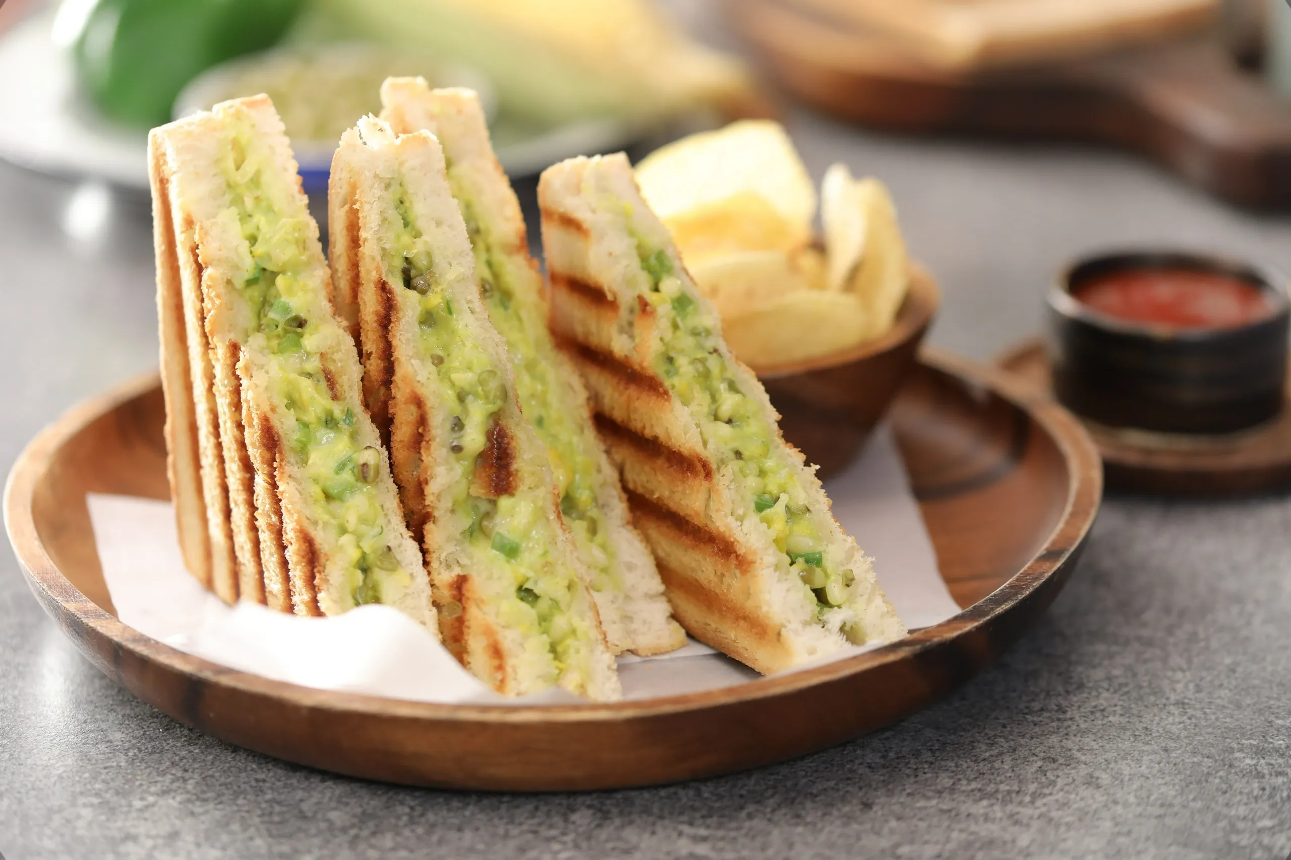 Corn and Sprouts Sandwich