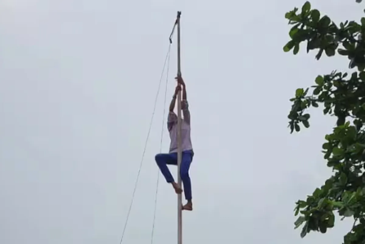 plus two student on pole
