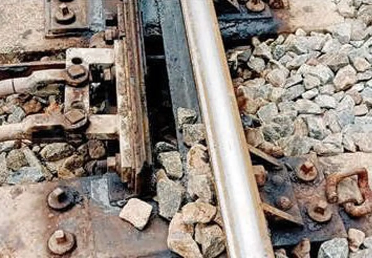 stone placed on track