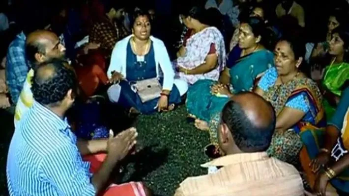 protest in trivandrum on sabarimala arrest