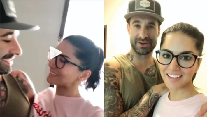 sunny leone and husband daniel celbrating