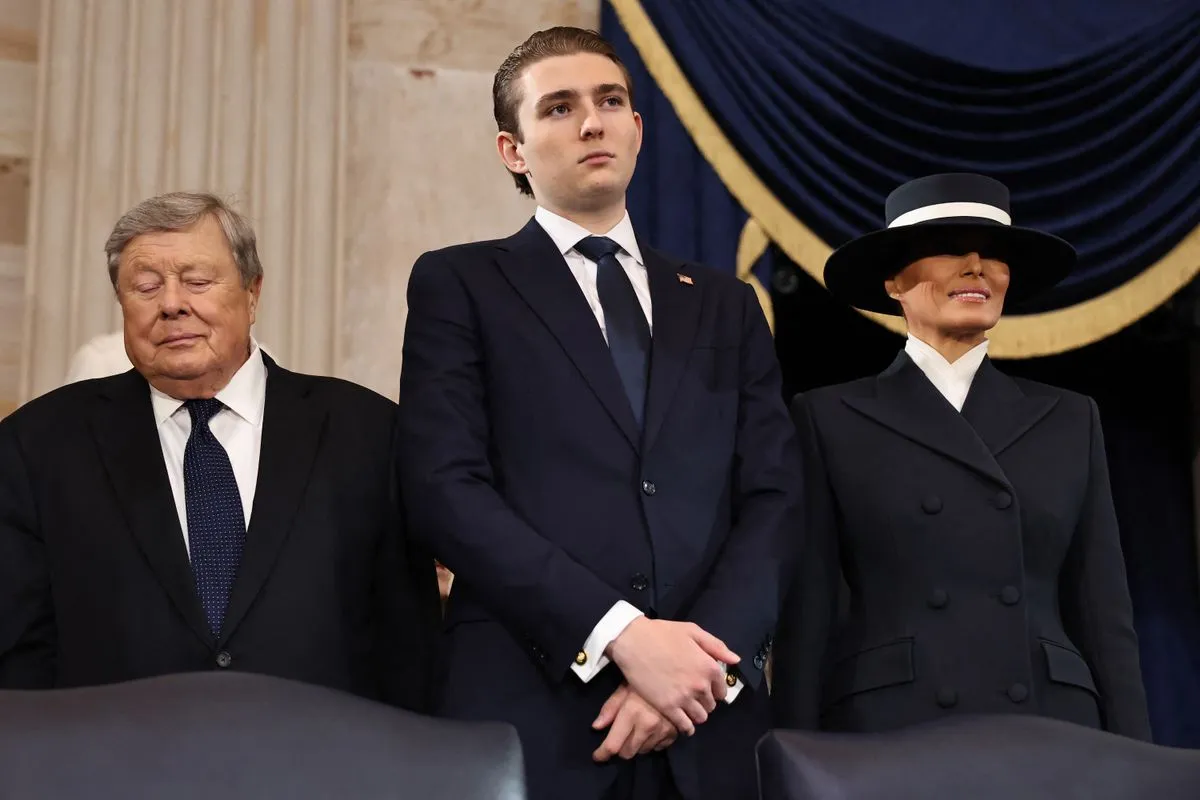 Barron Trump debuts new look at presidential inauguration: He looks just  like his dad