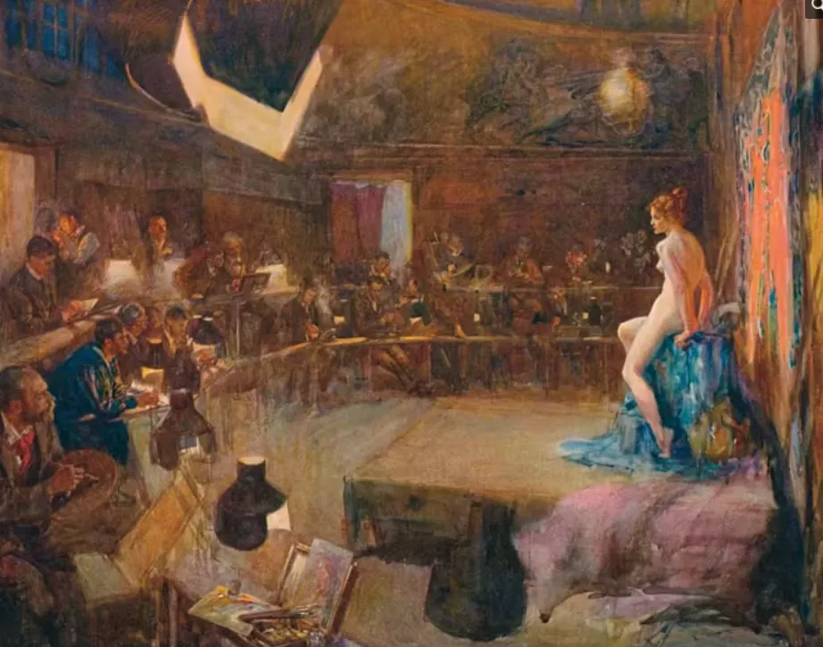 British painter John Percival Gulich’s ‘The Art School,’ circa 1884-1898. The Print Collector/Getty Images