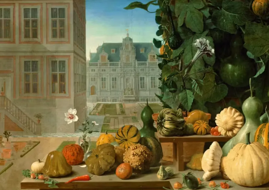 Still Life with Pumpkins by Jan Anton van der Baren (1657). Kunsthistorisches Museum
