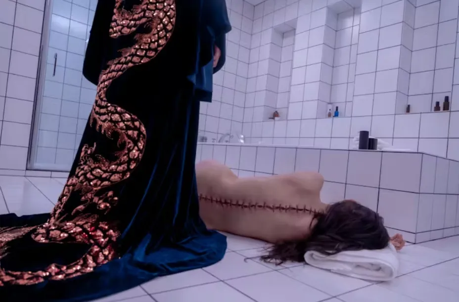 The body horror in The Substance. Courtesy of Mubi