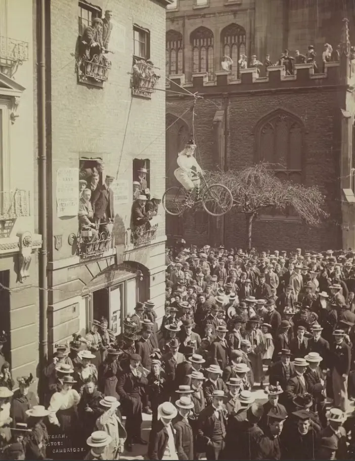 The crowd await the result of the Cambridge vote. University of Cambridge