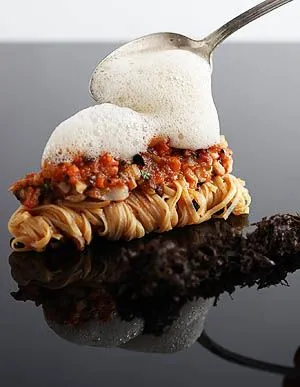 Lobster Bolognese with Fresh Capellini and Brown Butter Truffle Froth