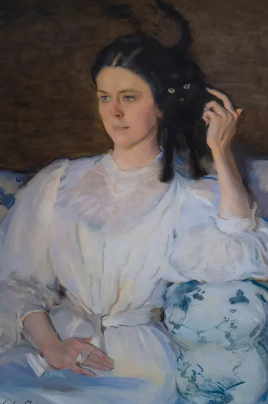Most of us have been loved by a person or a pet. Sita and Sarita by Cecilia Beaux (1921). Peter Barritt/Alamy Stock Photo