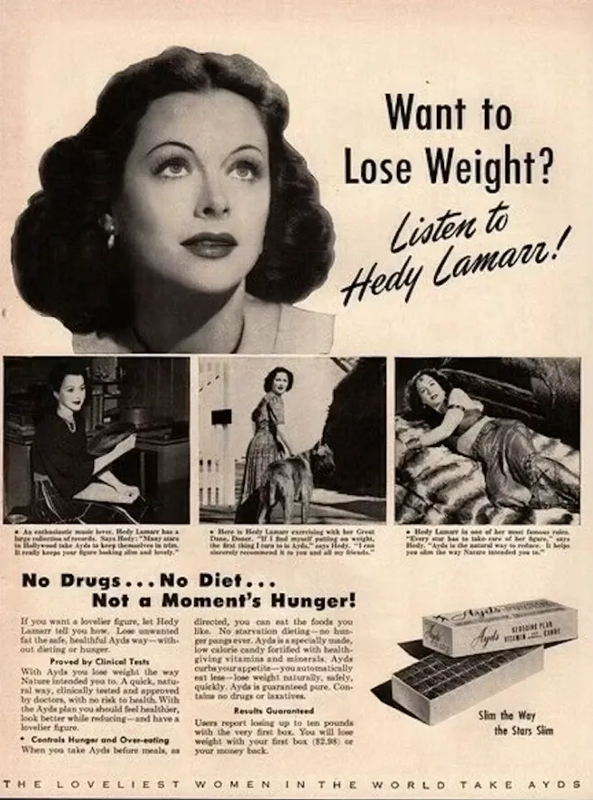 Celebrities were used to market weight loss products. eBay via Wikimedia Commons