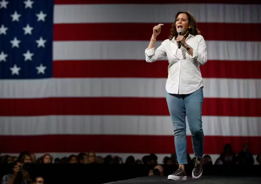 Kamala Harris wears her Chuck Taylor All-Stars during a campaign event in 2019. Stephen Maturen/Getty Images