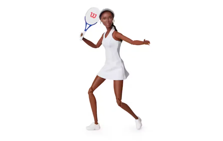 The Venus Williams doll doesn’t share Williams’ muscular frame. Mattel/AP