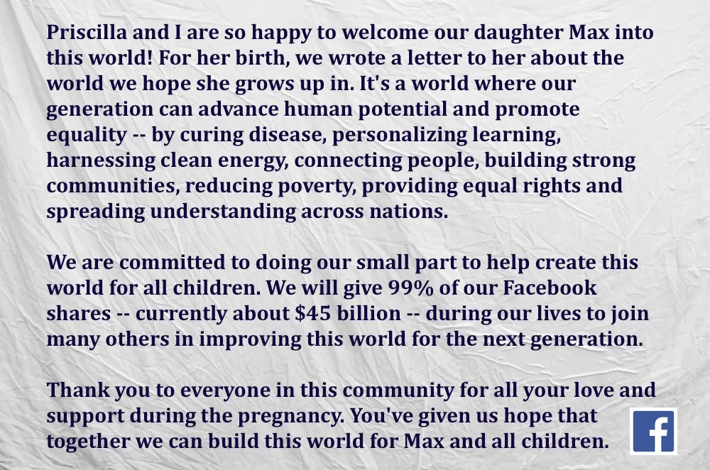 Mark Zuckerberg Charity Pledge