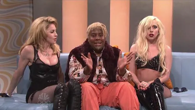 Madonna and Lady Gaga during a sketch in Saturday Night Live