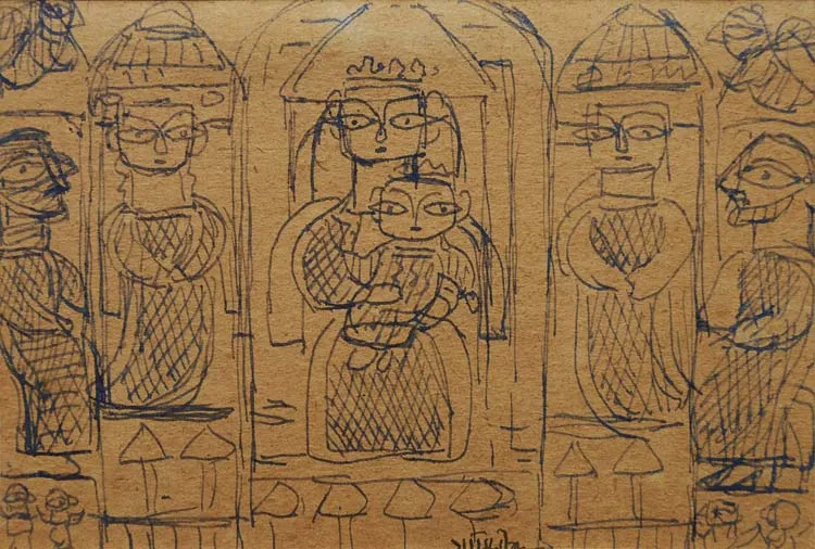 Sketch by Jamini Roy, Credit: Akar Prakar