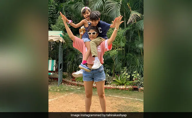 Tahira Kashyap on Motherhood. Doubled Up As A Tree For Her Kids Virajveer And Varushka. See Pics