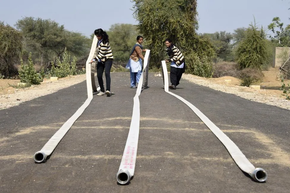 Students at a fire and safety college in Sikar, Rajasthan  Picture By: Reuters