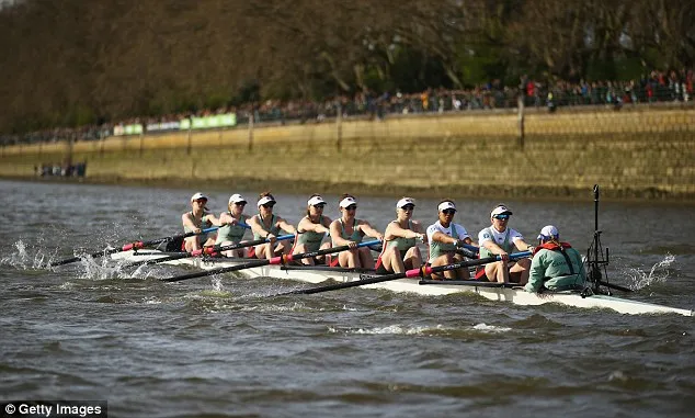 The Cambridge crew during the r