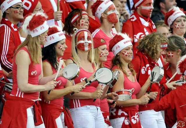 Danish women at a Football match   Picture By: Kwintessential.co.uk