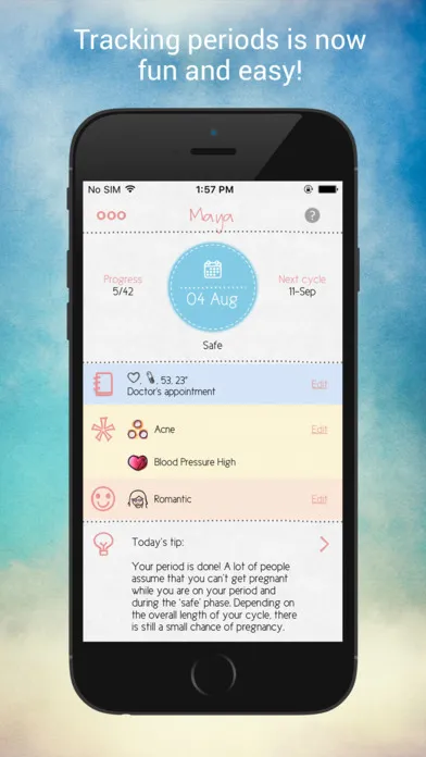 Maya the menstrual tracker
