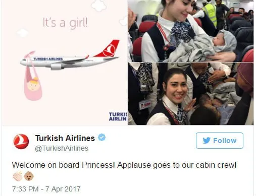 Turkish Airlines Flight Crew Delivers Baby