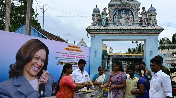 A banner placed at the entrance of Sri Dharma Sastha Temple at Thulasendrapuram in Tiruvarur district. | Photo Credit: M. MOORTHY