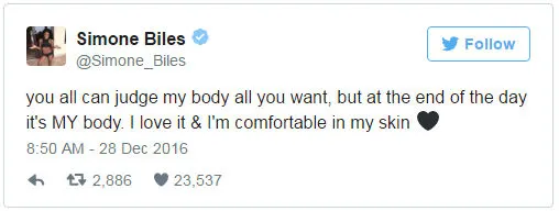 Simone Biles Shuts Down Body-Shamers