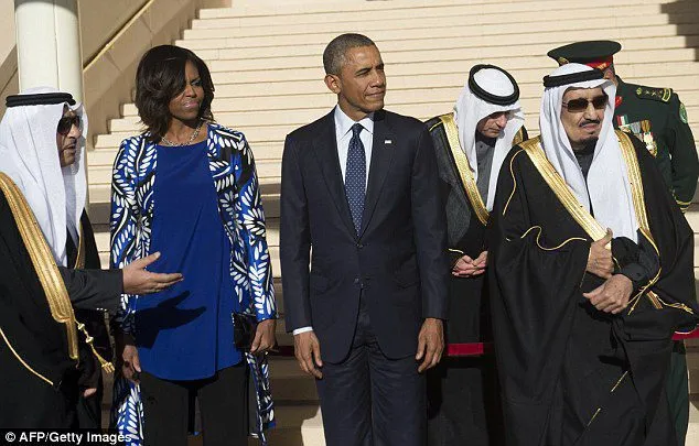 Michelle Obama in Saudi Arabia  Picture By: Daily Mail