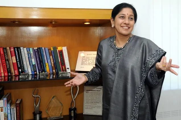 Mallika Srinivasan in her office Picture Courtesy: The Hindu