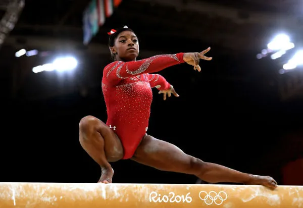 Simone Biles performing her best land