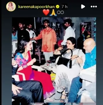 Kareena Kapoor shares BTS moment with Pritish Nandy from Chameli set.