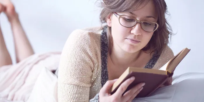 Woman reading book